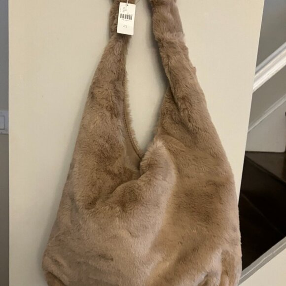 NWT. Anthropologie Furry Knotted Bag With Matching Pouch. ON SALE - Picture 4 of 8